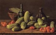 Luis Menendez Still Life with Cucumbers and Tomatoes France oil painting reproduction